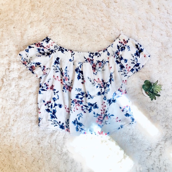 Altar'd State Tops - Altar’d State Off the Shoulder Floral Top - Medium